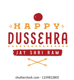 Happy Dussehra. Festival of India. Vector typography for banner, logo design.