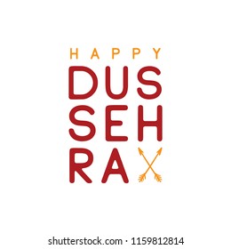 Happy Dussehra. Festival of India. Vector typography for banner, logo design.