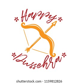 Happy Dussehra. Festival of India. Vector typography for banner, logo design.