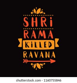 Happy Dussehra. Festival of India. Vector typography for banner, logo design.