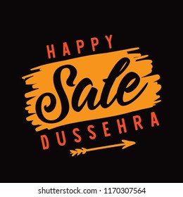 Happy Dussehra. Festival of India. Vector typography for banner, logo design.