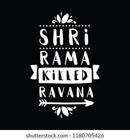 Happy Dussehra. Festival of India. Vector typography for banner, logo design.