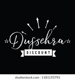 Happy Dussehra. Festival of India. Vector typography for banner, logo design.