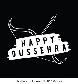 Happy Dussehra. Festival of India. Vector typography for banner, logo design.