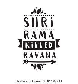 Happy Dussehra. Festival of India. Vector typography for banner, logo design.