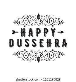 Happy Dussehra. Festival of India. Vector typography for banner, logo design.