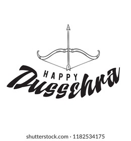 Happy Dussehra. Festival of India. Vector typography for banner, logo design.