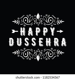 Happy Dussehra. Festival of India. Vector typography for banner, logo design.