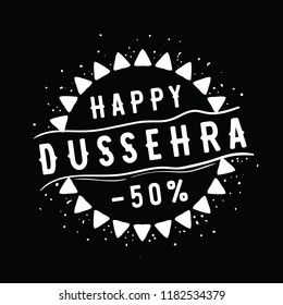 Happy Dussehra. Festival of India. Vector typography for banner, logo design.
