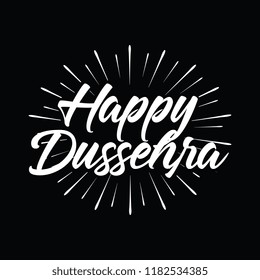 Happy Dussehra. Festival of India. Vector typography for banner, logo design.