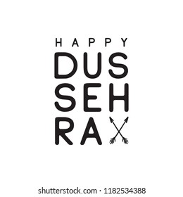 Happy Dussehra. Festival of India. Vector typography for banner, logo design.