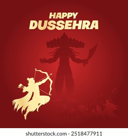 Feliz festival Dussehra da India.Lord Rama matando Ravana. 