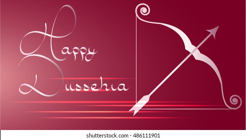 Happy Dussehra festival Indian with bow and arrow 