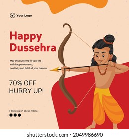 Happy Dussehra festival off banner design template.