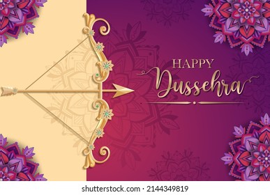 Happy Dussehra festival poster design illustration