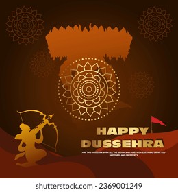 Happy Dussehra festival. Vector illustration of Happy Dussehra greeting. . Creative social media ads