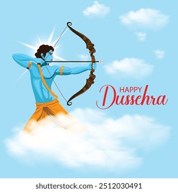 Happy Dussehra festival vector social media post