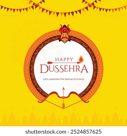 Happy Dussehra Festive Post für Social Media, traditionelle Urlaubsvorlage