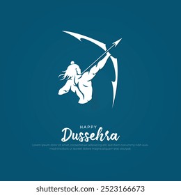 Feliz cartão de felicitações Dussehra e Post. Festival Hindu Celebração de Vijayadashami do Senhor Rama Matando Ravana Ilustração Vetorial