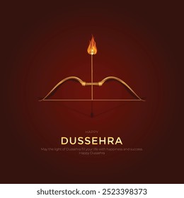 Feliz cartão de felicitações Dussehra e Post. Festival Hindu Celebração de Vijayadashami do Senhor Rama Matando Ravana Ilustração Vetorial