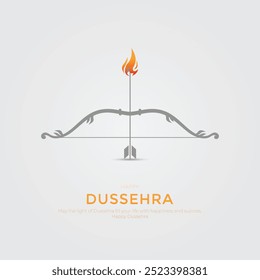 Feliz cartão de felicitações Dussehra e Post. Festival Hindu Celebração de Vijayadashami do Senhor Rama Matando Ravana Ilustração Vetorial