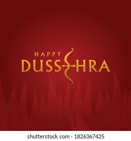 'Happy Dussehra' greeting card typography cover with bow and arrow graphic. 