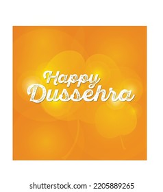 'Happy Dussehra' - greeting message on the occasion of an Indian festival Dassehra. Beautiful vector greeting card for Indian festival.