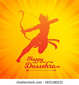 Happy Dussehra greeting poster vector