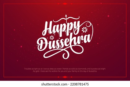 Happy Dussehra greeting and wishes Text, Typography design -vector illustration