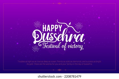 Happy Dussehra greeting and wishes Text, Typography design -vector illustration