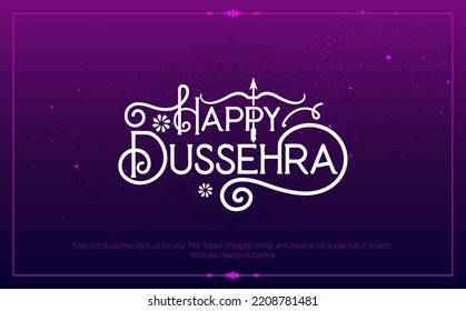 Happy Dussehra greeting and wishes Text, Typography design -vector illustration