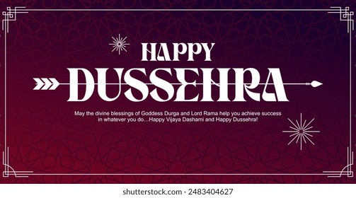 Happy Dussehra Greeting and Wishes Typography Vector. Celebrate the joyous festival of Dussehra with this beautifully designed illustration.