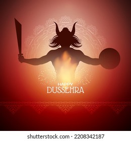 Happy Dussehra Hindu festival cultural greeting background design vector