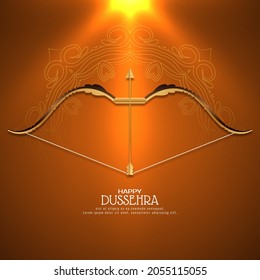 Happy Dussehra hindu festival glossy background design
