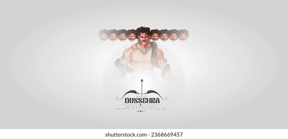 Happy Dussehra Illustration of angry Ravana