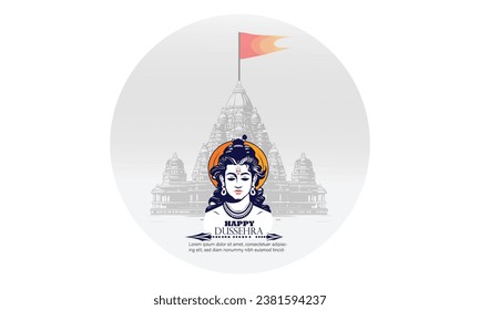 Happy dussehra illustration of Bow and Arrow of Rama in festival of India background Dussehra, Lord Rama with arrow killing Ravana in Happy Dussehra