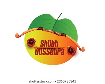 Happy Dussehra illustration of Lord Ram killing Ravana in Dussehra, Vijayadashami. Illustration of religious Festival Dussehra with bow and arrow.
