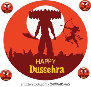 happy dussehra india festival vector illustration. 
Good for banner, poster, greeting card, party card, invitation, template, advertising, campaign, and social media. 
