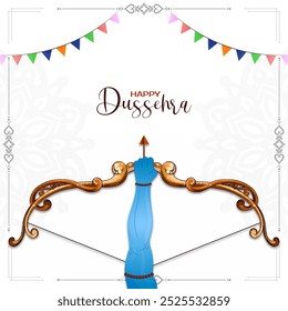 Happy Dussehra indian cultural festival greeting background vector