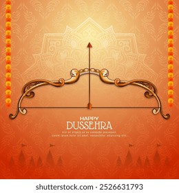 Happy Dussehra indian traditional festival celebration card vector