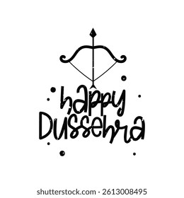 Happy Dussehra Lettering Vector Design.