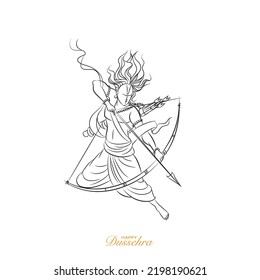 happy dussehra lord rama line drawing illustration