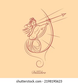 happy dussehra lord rama line drawing illustration