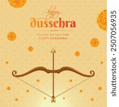 Happy Dussehra or Navratri Poster Design Vector Illustration. Festival of India. 