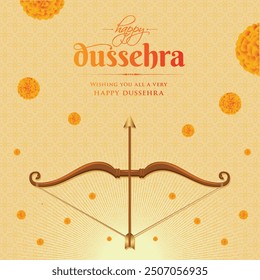 Happy Dussehra or Navratri Poster Design Vector Illustration. Festival of India. 