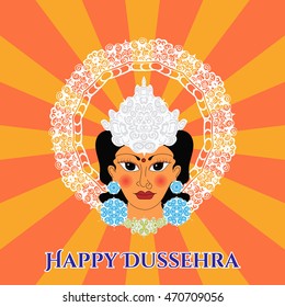 Happy Dussehra on colorful splash  design decorated background.