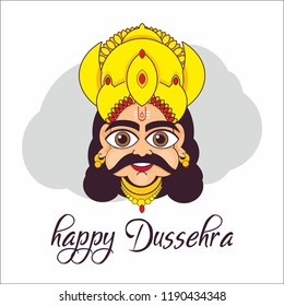 happy Dussehra. Ravan face vector illustration