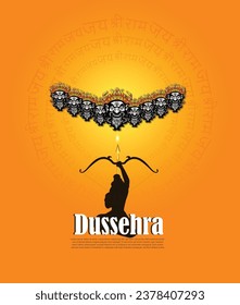 happy Dussehra. Ravan Dussehra is a major Hindu festival celebrated at the end of Navratri.Hindi typography Dussehra and vijayadashami ki Hardik shubhkamnaye .