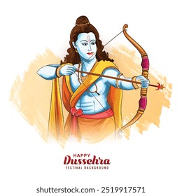 Feliz Dussehra conceito de ilustração realista lord rama hindu festival cartão design