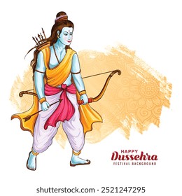 Feliz Dussehra conceito de ilustração realista lord rama hindu festival cartão design